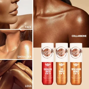 Natural 3D Contour Highlighter Full Body Brightening Shimmer Liquid Beach Oil Body Glitter Oil