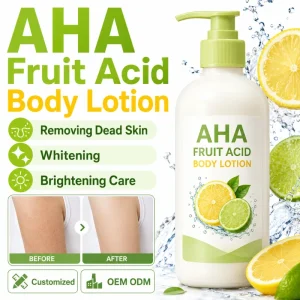 Natural AHA Fruit Acid Body Lotion Removing Dead Skin Whitening Brightening Care Customized OEM ODM