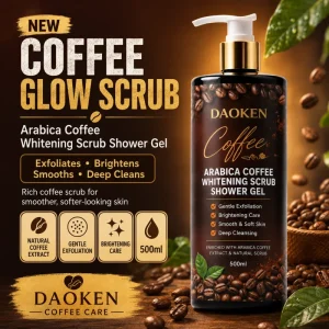 Natural Arabica Coffee Herbal Body Wash Whitening Moisturizing Exfoliating Scrub Shower Gel Nourishing Refreshing Bubble 500ml