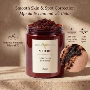 Natural Coffee Ground Body Scrub Exfoliating for KP and Dark Spots Skin Firming