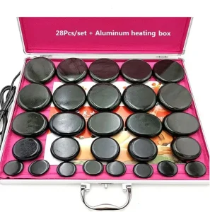 Natural Energy Stone Constant Temperature Basalt Heating Box Massager Hot Stone Kit for Beauty SPA