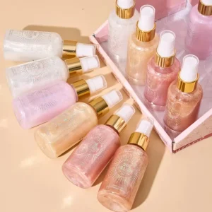 Natural Moisturizing Gold Glow Shimmering Body Oil Body Glitter Shimmer 60 ml Highlight Spray Makeup