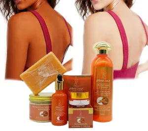Natural Organic Carrot Vitamin C Serum Whitening Body Lotion Anti Aging Wrinkles Face Cream Soap Skin Care Set
