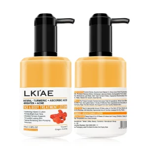 Natural Organic Summer Body Lotion with Turmeric & Vitamin C 24H Moisturize Even Skin Tone Clear Acne Skin Revitalizer for Women