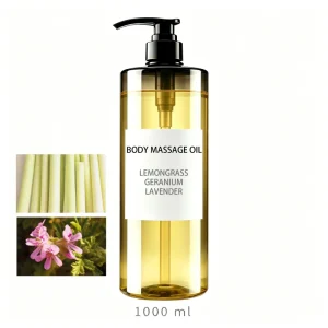 Natural Plant Lemongrass Geranium Lavender Essential Oil Body Massage Carrier Oils for Daily Skin Soothing Salon SPA Treatments