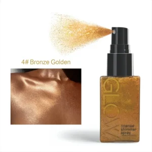 New Arrival Body Bronzer Highlight Spray Glitter Liquid Makeup Oil for Skin Glow Perfume Oil for Body Shimmer