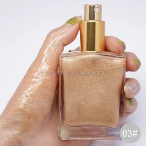 New Arrival Private Label Gold Shimmer Organic Body Shimmer Oil Body Oil Body Liquid Highlighter Spray