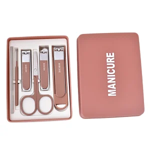 New Design Luxurious 6 Piece Black Stainless Steel Durable & Portable Personal Beauty Care Tools Kit