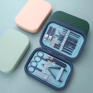New Design Manicure and Pedicure Kits 18pcs Nail Clipper Set Nail Care Tools with Case Portable Travel Grooming Kit