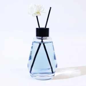 New Design Reusable Fragrance Perfume Diffuser Bottle Aroma Empty Luxury Reed Diffuser Bottle 100ml With Black Metal Lid