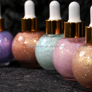 New Trendy Drop Big Volume Glass Dewy Design Face Highlighting Glow Body Shimmer Effect Liquid Highlighter Makeup
