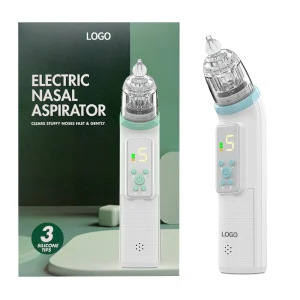 Newborn Baby Silicone Safety Nasal Aspirator with IPX6 Waterproof 67-75Kpa Suction Electric Vacuum Sucker for Newborn Care