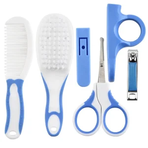 Newborn Portable Safe Home Care 6PCS Set Baby Nail Hair Daily Care Kit Baby Grooming Brush Comb and Manicure
