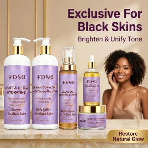 Niacinamide and Hyaluronic Acid Brightening Skin Care Set Fades Acne Marks Evens Tone Deep Hydration Full Body Use