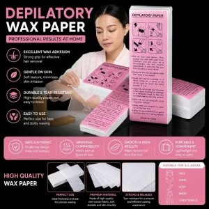 Non Woven Depilatory Wax Strips Hair Removal Paper Rectangular Depilatory Sheets for Face Body Legs Bikini OEM Private Logo