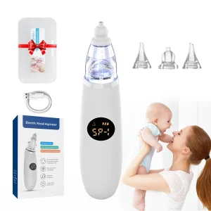Nose Cleaning Electric Baby Nose Vacuum Cleaner Rechargeable 3 Modes 65kPa Power Suction Electric Nasal Aspirator for Children
