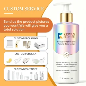 ODM OEM Custom Collagen Peptide Skin Firming Body Lotion Glycerin and Peptide for Whiter Skin Moisturizing and Hydrating