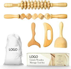 ODM OEM Wood Therapy Wooden Body Massage Kit Tools Back Massager Therapy Wood Set