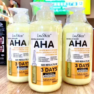 OEM AHA Fruit Acid VC Body Milk VE Beauty Skin Brightening 500ml Moisturising Body Lotion Yellow Tone Body Lotion