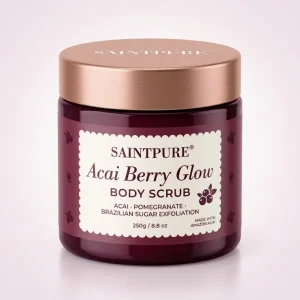 OEM Acai Berry Pomegranate Body Scrub with Brazilian Sugar Antioxidant Polish for Dry Skin 250g Private Label