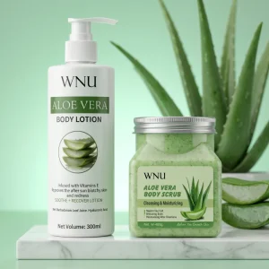 OEM Aloe Vera Body Lotion Set Glycerin Exfoliating Moisturizing Nourishing Soothing Care Scrub Adults Normal Skin for Home