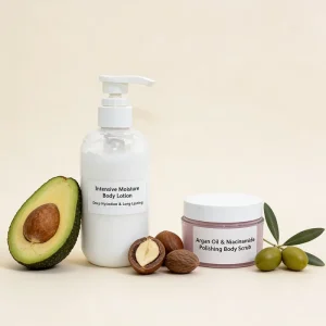 OEM Argan Oil and Shea Butter Vegan Body Care Set Natural Scent Whitening Body Scrub Cream for All Skin Types Modern Style