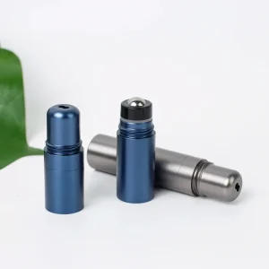 OEM Aromatherapy Aluminum Alloy Blank Nasal Inhaler Stick Packaging Tube with Roller Bottle With Cotton Wick