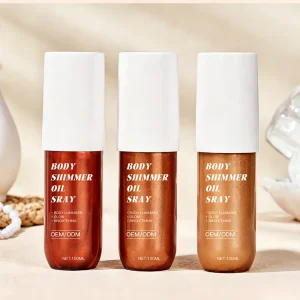 OEM Body Mist Custom Logo Luxury Shimmer Body Oil Spray Nozzle Body Shimmer Oil Spray