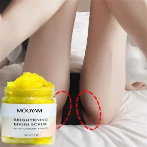 OEM Brightening Bikini Body Scrub for Ingrown Hair Bikini Intimate Scrub for Dark Spots Turmeric Scrub Kojic Acid