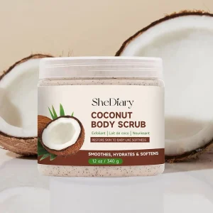 OEM Coconut Body Scrub 340g Exfoliating Moisturizing Body Scrub with Coconut Oil for Smooth Skin