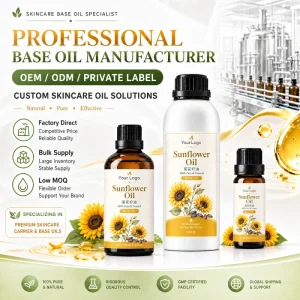 OEM Cold Pressed Sunflower Carrier Oil Premium Cosmetic Grade Face Body Moisturizing Skincare Base Oil Private Label