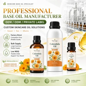 OEM Cosmetics Factory Private Label Pure Calendula Base Oil Bulk Supply Soothing Sensitive Skin Care Body Massage Carrier Oil