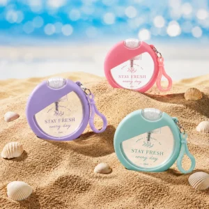 OEM Custom 25 ml 30 ml PET Plastic Pocket Perfume Fine Spray Bottle With Silicone Case and Hanging Chain for Body Mist