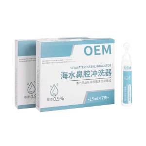 OEM Custom Logo Nasal Care 0.9% 2.3% Isotonic Sodium Chloride Saline Irrigation Solution for Nebulizer Inhalation
