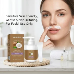 OEM Custom Organic Coconut Oil and Fruit Facial Depilatory Cream for Men Women with Herbal Essence Mild Non Irritating Formula