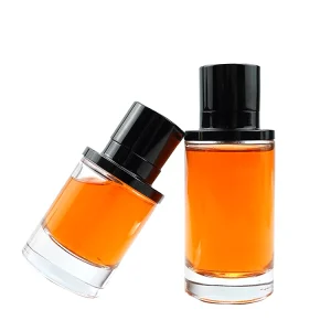 OEM Cylinder Shape 50ML 100ML Glass Perfume Fragrance Spray Bottle Transparent Empty Perfume Bottle with Magnetic Cap