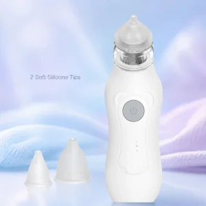 OEM Electric Baby Nasal Aspirator USB Rechargeable Infant Nose Cleaner 3 Suction Levels Silicone Tip