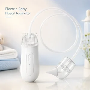 OEM Electric Baby Nasal Aspirator USB Rechargeable Infant Nose Cleaner with 80cm Tube and Silicone Tip