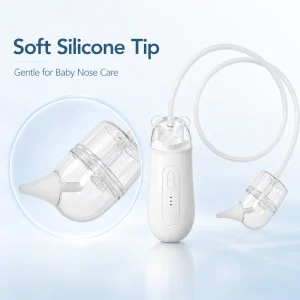 OEM Electric Baby Nasal Aspirator USB Rechargeable Infant Nose Cleaner with 80cm Tube and Silicone Tip