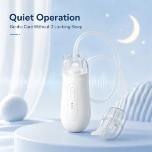 OEM Electric Baby Nasal Aspirator USB Rechargeable Infant Nose Cleaner with 80cm Tube and Silicone Tip