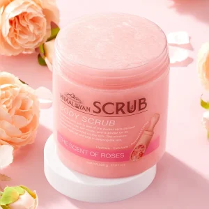 OEM Himalayan Salt Body Scrub Natural Rose Oil Saffron Gel Skin Brightening Exfoliating Deep Cleansing Hydrating Skincare Scrub