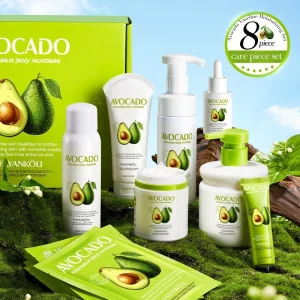 OEM Korean Facial Kit Skin Care Set with Avocado Vitamin C & E Moisturizing Firming Serum & Body Spray Anti Wrinkle