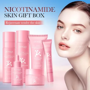 OEM Korean Private Label BIOAOUA Niacinamide Brightening Soothing Moisturizing and Hydrating Six Piece Gift Set