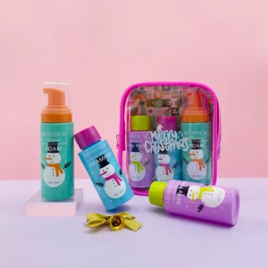 OEM Lavender Lightening Hydrating Face Body Cleansing Skincare Set Foaming Facial Cleanser Shampoo Shower Gel Body Wash 3-Piece