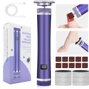 OEM Low MOQ Electric Foot Callus Remover Rechargeable Pedicure Tool LED Display Aluminum Alloy Foot Care Kit Dead Skin 5V 1A