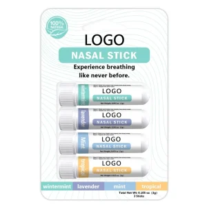 OEM Nasal Stick 4 Pack Aromatherapy Inhaler Made with Essential Oils + Menthol Mint Wintermint Tropical Lavender