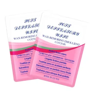 OEM Non Woven Dewaxed Cotton Bag Packed Calming Oil Wax Strip Body Hair Remover Olive Oil Wipes