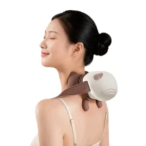 OEM ODM 4 Head Vibration Heat Therapy Rechargeable Massage Device with Food grade Silicone for Neck Shoulder Health Care