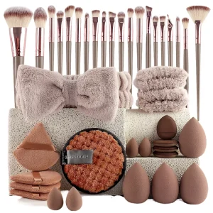 OEM ODM 40PCS Makeup Brush Set with Sponge Custom Logo Private Label Cosmetic Brush Kit