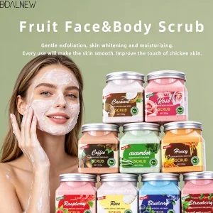 OEM ODM Body Scrub Cream for Face & Body Exfoliation with Fruit Fragrance 350ml Moisturizing Exfoliating Fruit Facial Body Scrub